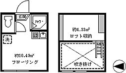 フェリスワンダー 1階ワンルームの間取り