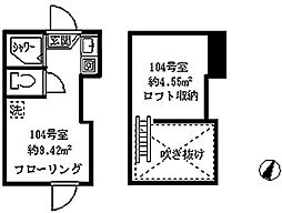 ソフィアハミング 1階ワンルームの間取り