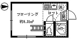 グレースクララ ワンルームの間取図画像