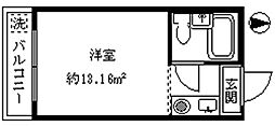 パールシティ中野 ワンルームの間取図画像