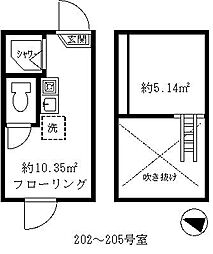 ティ・アーモルミナス ワンルームの間取図画像