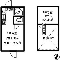 ソフィアキュート ワンルームの間取図画像