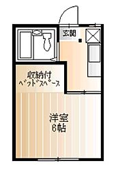 だるまアパート10号棟 1Kの間取図画像