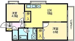 サニーコート中百舌鳥 2LDKの間取図画像