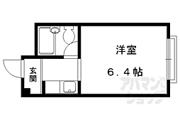 京福電気鉄道北野線 北野白梅町駅 徒歩24分の賃貸マンション 2階1Kの間取り
