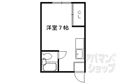 京福電気鉄道北野線 北野白梅町駅 徒歩26分の賃貸マンション 2階ワンルームの間取り