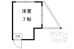 京都市営烏丸線 北大路駅 徒歩18分の賃貸アパート 3階ワンルームの間取り