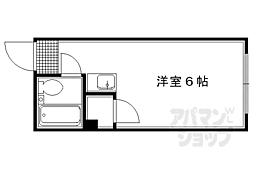 京福電気鉄道北野線 北野白梅町駅 徒歩13分の賃貸マンション 5階ワンルームの間取り