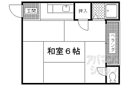 大文字ハイツ 1階ワンルームの間取り
