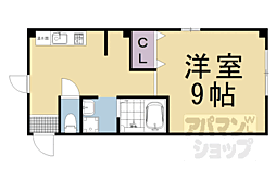 京阪本線 祇園四条駅 徒歩9分の賃貸マンション 3階1Kの間取り