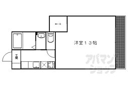 京福電気鉄道北野線 北野白梅町駅 徒歩12分の賃貸アパート 1階1Kの間取り