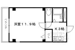 京阪本線 三条駅 徒歩3分の賃貸マンション 5階1Kの間取り