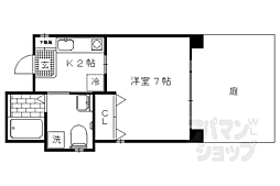 クレールフォンテーヌ 1Kの間取図画像