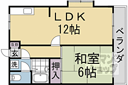 エレガントコーポI 1階1LDKの間取り