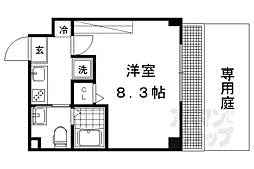 京都市営烏丸線 今出川駅 徒歩32分の賃貸マンション 1階1Kの間取り