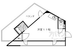 ノルテ白川 4階ワンルームの間取り