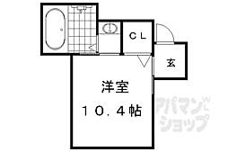 レヴィア北白川 ワンルームの間取図画像