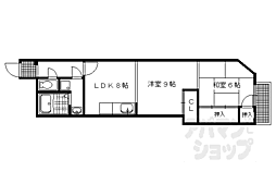 アズビル 2LDKの間取図画像