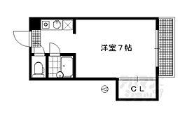 ヴィラエスポワール 2階1Kの間取り