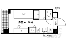 キャンパスヴィレッジ京都一乗寺 2階ワンルームの間取り