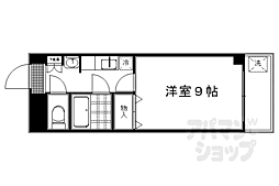 京都市営烏丸線 今出川駅 徒歩14分の賃貸マンション 3階1Kの間取り