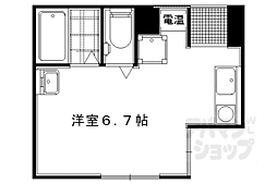 こまかも川 2階ワンルームの間取り
