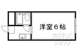 アクティ修学院 1Kの間取図画像