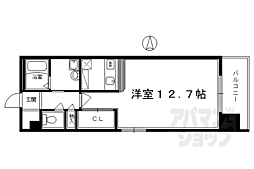 JR山陰本線 二条駅 徒歩6分の賃貸マンション 9階ワンルームの間取り