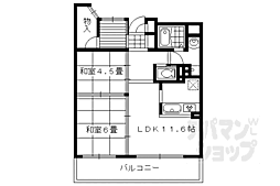 南禅寺東山 5階2LDKの間取り