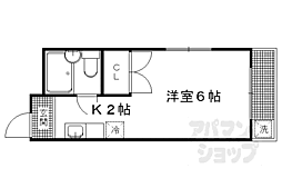 ポルト壱番館 3階1Kの間取り