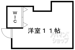 レヴィア北白川 ワンルームの間取図画像