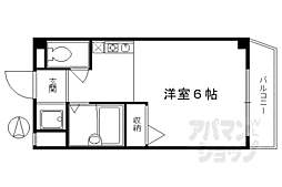 JR東海道・山陽本線 京都駅 徒歩12分の賃貸マンション 2階1Kの間取り