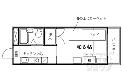 京福電気鉄道北野線 北野白梅町駅 徒歩19分の賃貸マンション 1階1Kの間取り