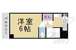 JR山陰本線 二条駅 徒歩5分の賃貸マンション 4階1Kの間取り