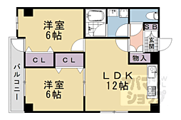 グランドール・ゼニカ 2LDKの間取図画像