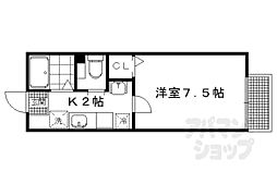 夢楼 2階1Kの間取り