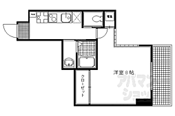 フルーテイジ下鴨 2階1Kの間取り