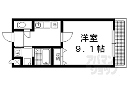 京都市営烏丸線 北山駅 徒歩7分の賃貸マンション 1階1Kの間取り