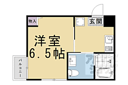 京阪本線 清水五条駅 徒歩9分の賃貸マンション 3階1Kの間取り