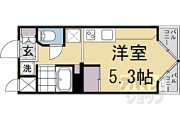 京都市営烏丸線 鞍馬口駅 徒歩8分の賃貸マンション 3階ワンルームの間取り