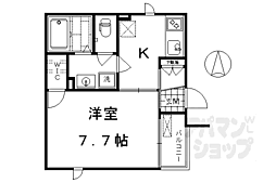 京阪本線 清水五条駅 徒歩1分の賃貸アパート 2階1Kの間取り