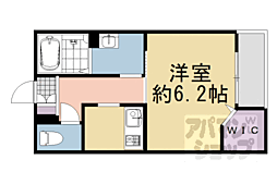 京阪本線 清水五条駅 徒歩12分の賃貸アパート 2階1Kの間取り