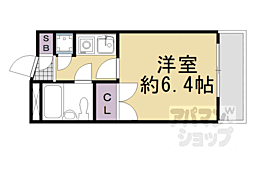 京阪本線 三条駅 徒歩8分の賃貸マンション 4階1Kの間取り