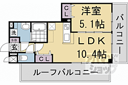 ベラジオ雅び京都洛北ガーデン 5階1LDKの間取り