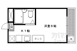 メゾン聖護院 3階1Kの間取り