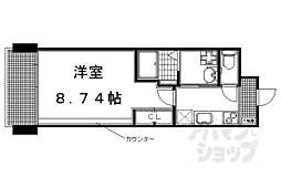 プラネシア京阪出町柳 2階1Kの間取り
