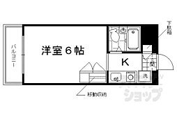 京阪本線 東福寺駅 徒歩18分の賃貸マンション 3階1Kの間取り