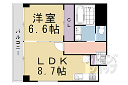 京阪本線 祇園四条駅 徒歩10分の賃貸マンション 1階1LDKの間取り