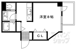 京福電気鉄道北野線 北野白梅町駅 徒歩20分の賃貸マンション 7階1Kの間取り