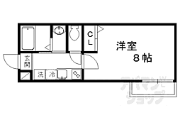 JR山陰本線 円町駅 徒歩20分の賃貸マンション 2階1Kの間取り